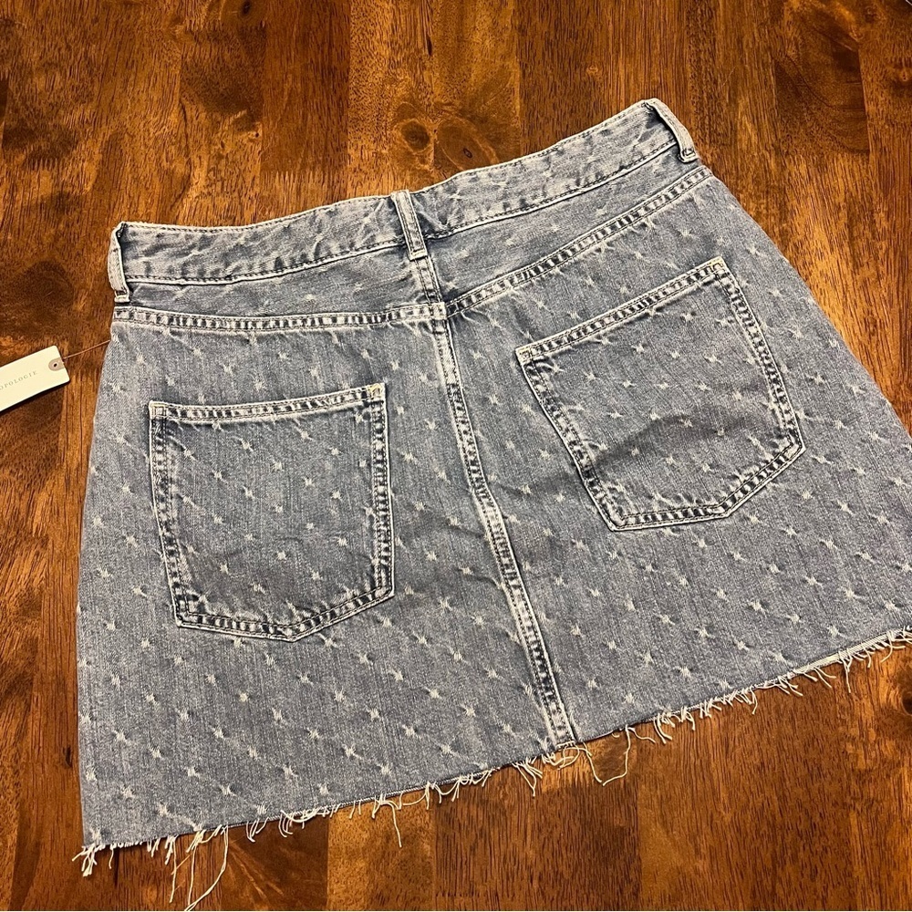 NWT ANTHROPOLOGIE PILCRO JACQUARD DENIM MINI SKIRT SIZE 10 - Picture 13 of 13